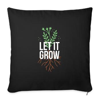 Let It Grow Shirt Gift Gardener - Sofa pillowcase 17,3'' x 17,3'' (45 x 45 cm) - black - Front