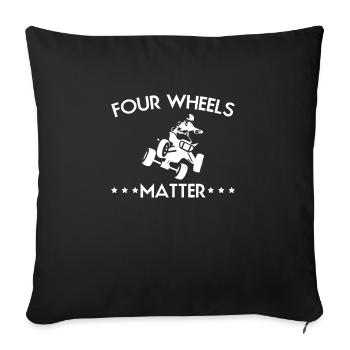 Four Wheels Matter Shirt Cadeau Quad Rider - Housse de coussin décorative 45 x 45 cm - noir - Devant