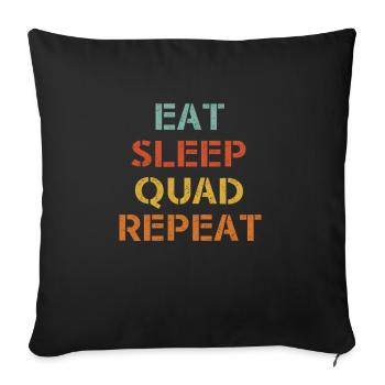 Eat Sleep Quad Repeat Shirt Cadeau - Housse de coussin décorative 45 x 45 cm - noir - Devant