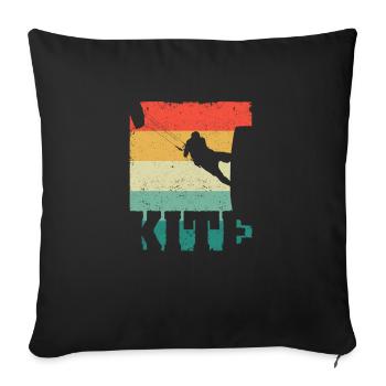 KITE Kiteboarding Kiting Kitesurf Kitesurf - Sofa pillowcase 17,3'' x 17,3'' (45 x 45 cm) - black - Front
