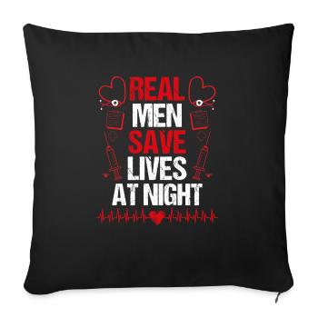Emergency Medical Service Men save night ER Nurse - Sofa pillowcase 17,3'' x 17,3'' (45 x 45 cm) - black - Front