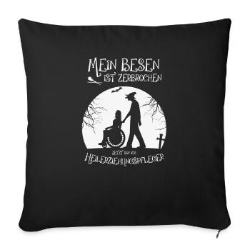 Heilerziehungspfleger HEP Halloween soziale Berufe - Sofakissenbezug 45 x 45 cm - Schwarz - Vorne