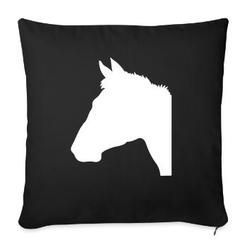 tête de cheval - Housse de coussin décorative 45 x 45 cm - noir - Devant