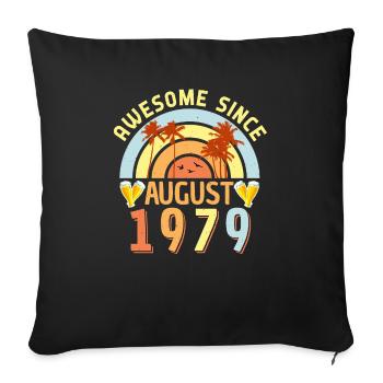 Août 1979 Rétro - Housse de coussin décorative 45 x 45 cm - noir - Devant