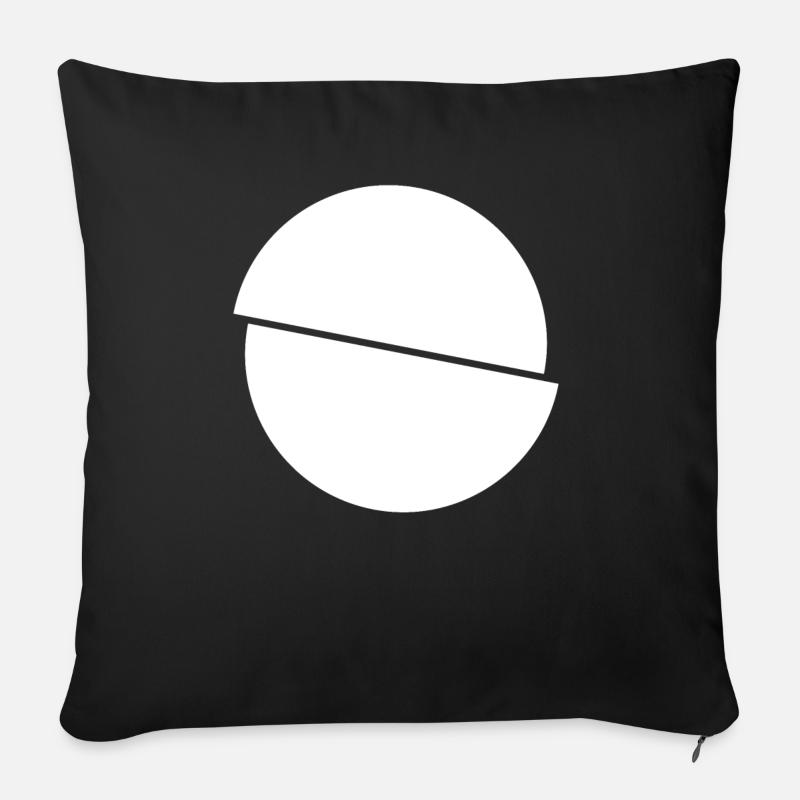 Half Circles White Design - Sofa pillowcase 17,3'' x 17,3'' (45 x 45 cm) - black