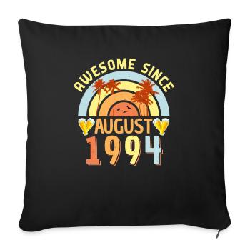 Baujahr 1994 Im August - Sofakissenbezug 45 x 45 cm - Schwarz - Vorne