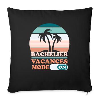 Cadeau Bachelier Bac Félicitation Baccalauréat - Housse de coussin décorative 45 x 45 cm - noir - Devant