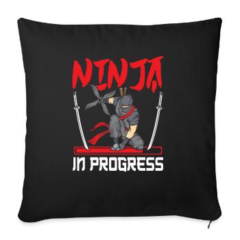Ninja - Sofa pillowcase 17,3'' x 17,3'' (45 x 45 cm) - black - Front