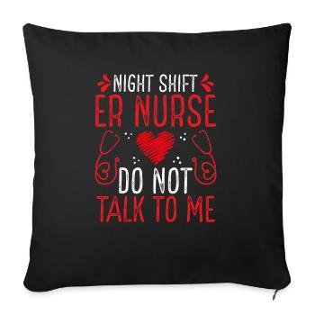 Night Shift ER Nurse Emergency Medical Nurse - Sofa pillowcase 17,3'' x 17,3'' (45 x 45 cm) - black - Front