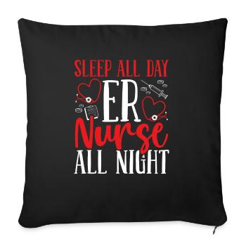 Night Shift Emergency Medical Nurse ER Technician - Sofa pillowcase 17,3'' x 17,3'' (45 x 45 cm) - black - Front