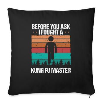 Jambe Amputé Vintage Humour Sarcasme Amputé Jambe - Housse de coussin décorative 45 x 45 cm - noir - Devant
