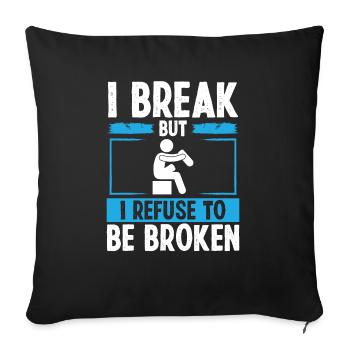 Funny Leg Amputee be broken Amputated Leg Survivor - Sofa pillowcase 17,3'' x 17,3'' (45 x 45 cm) - black - Front