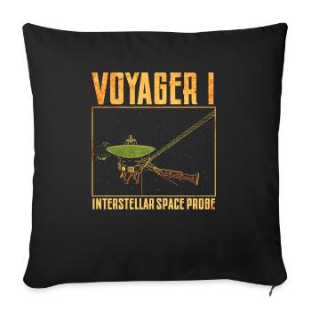 Voyager 1 Space Probe - Sofa pillowcase 17,3'' x 17,3'' (45 x 45 cm) - black - Front