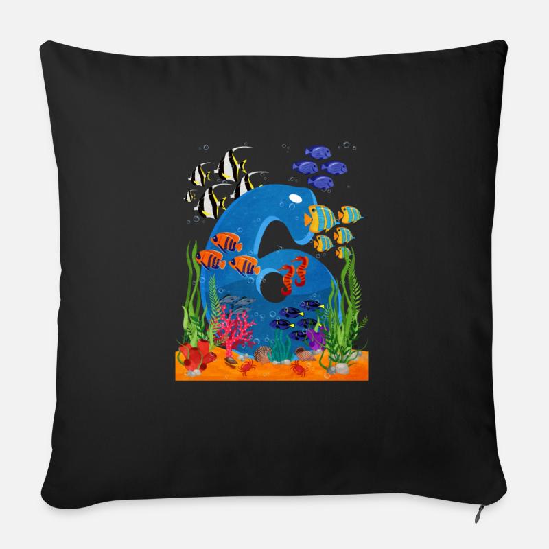 6 Geschenkidee zum Geburtstag - Sofakissenbezug 45 x 45 cm - Schwarz