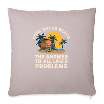 Fort Myers Beach Answer To All Life's Problems - Sofa pillowcase 17,3'' x 17,3'' (45 x 45 cm) - light taupe - Front