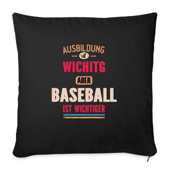Lustiges Sprüche Design Baseball Cooler Spruch - Sofakissenbezug 45 x 45 cm - Schwarz - Vorne