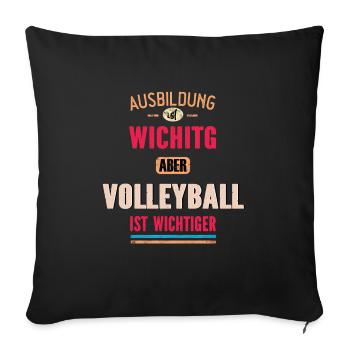Lustiges Volleyball Design Cooler Spruch - Sofakissenbezug 45 x 45 cm - Schwarz - Vorne