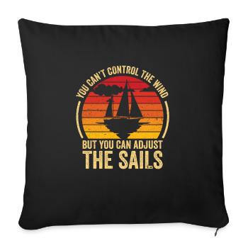 Bateau Voilier Voilier Bateau de sport Bateau à moteur - Housse de coussin décorative 45 x 45 cm - noir - Devant