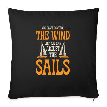 Bateau Voilier Voilier Bateau de sport Bateau à moteur - Housse de coussin décorative 45 x 45 cm - noir - Devant