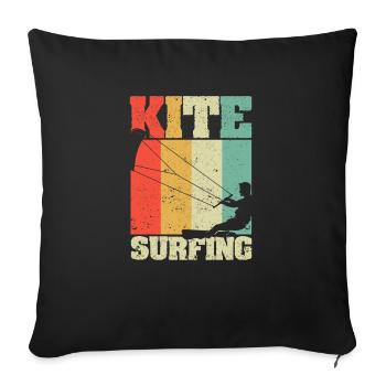 Kitesurf Kiteboard Surf Kitesurf Kitesurf - Housse de coussin décorative 45 x 45 cm - noir - Devant
