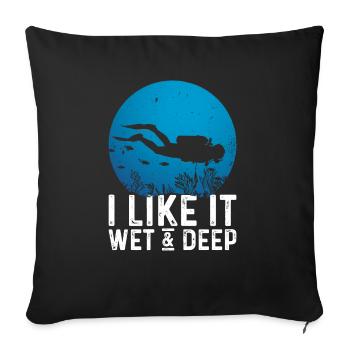 Scuba Diver Deep Underwater Snorkeling Lebenssti - Sofa pillowcase 17,3'' x 17,3'' (45 x 45 cm) - black - Front