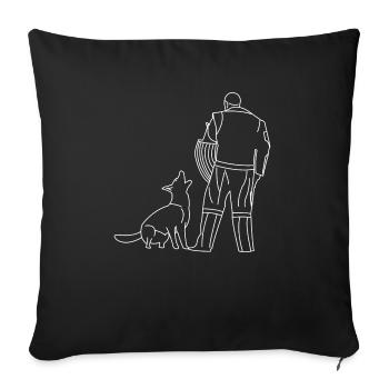 Schäferhund vor Helfer Verbellen IGP - Sofakissenbezug 45 x 45 cm - Schwarz - Vorne