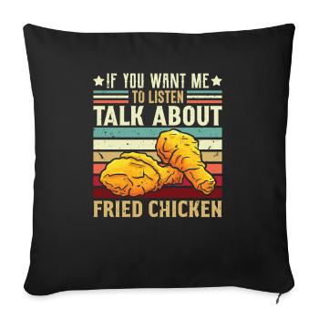 Fast Food Lifestyle Foodaholic Brathähnchen Gesche - Sofakissenbezug 45 x 45 cm - Schwarz - Vorne