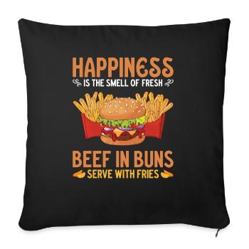 Fast Food Hamburger Foodaholic Lifestyle Geschenki - Sofakissenbezug 45 x 45 cm - Schwarz - Vorne