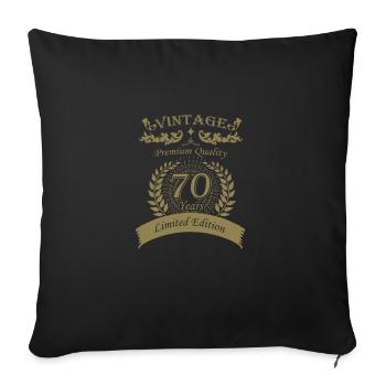 Geschenke zum 70. Geburtstag Vintage Premium - Sofakissenbezug 45 x 45 cm - Schwarz - Vorne