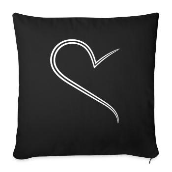 Simple Half Heart Way - Sofa pillowcase 17,3'' x 17,3'' (45 x 45 cm) - black - Front