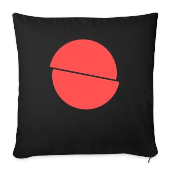 Demi-cercles Red Design - Housse de coussin décorative 45 x 45 cm - noir - Devant