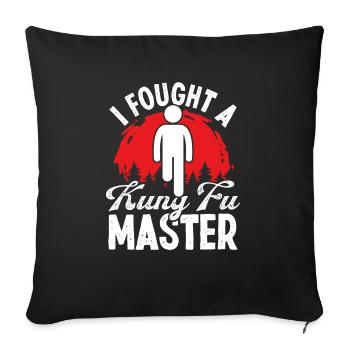 Drôle de jambe amputée Survivant Humour Jambe amputée - Housse de coussin décorative 45 x 45 cm - noir - Devant