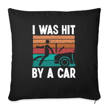 Un survivant d’une jambe amputée frappé par une personne amputée d’une jambe de voiture - Housse de coussin décorative 45 x 45 cm - noir - Devant
