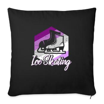 Vintage Ice Skating Awesome Skating Designs - Sofakissenbezug 45 x 45 cm - Schwarz - Vorne