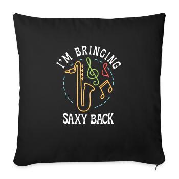 Musique Saxophone Musique classique Saxophoniste - Housse de coussin décorative 45 x 45 cm - noir - Devant