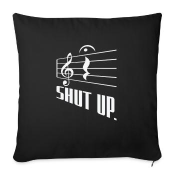 Fermata Compositeur de musique Écrivant un symbole musical - Housse de coussin décorative 45 x 45 cm - noir - Devant