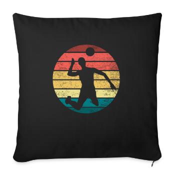 Attaque de volleyball - Housse de coussin décorative 45 x 45 cm - noir - Devant