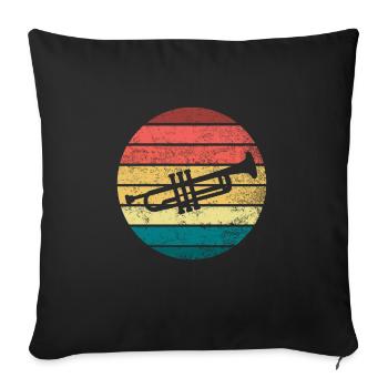Trompete Retro - Sofakissenbezug 45 x 45 cm - Schwarz - Vorne