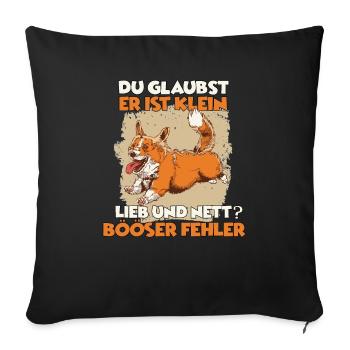 Welsh Corgi Hundeliebhaber Welsh Corgi Pembroke - Sofakissenbezug 45 x 45 cm - Schwarz - Vorne