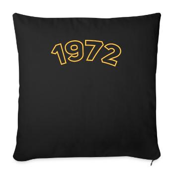 1972 année jaune - Housse de coussin décorative 45 x 45 cm - noir - Devant