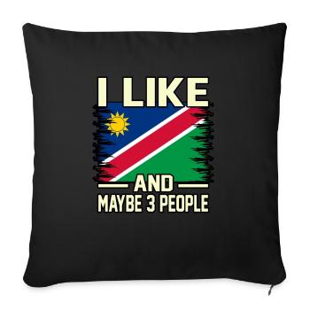 Namibia - Sofakissenbezug 45 x 45 cm - Schwarz - Vorne