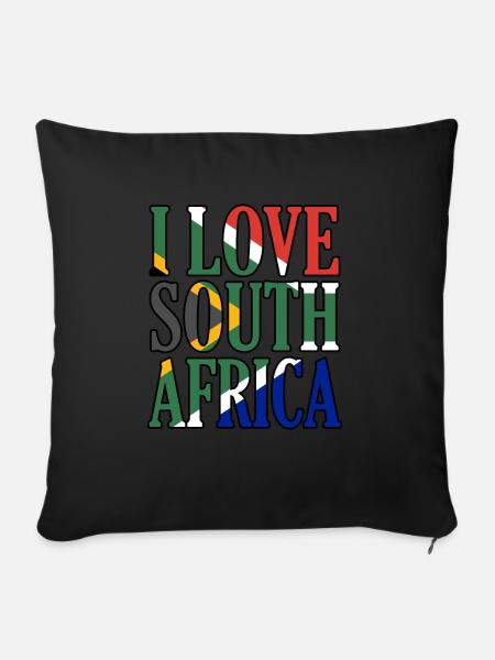 Südafrika - Sofakissenbezug 45 x 45 cm - Schwarz