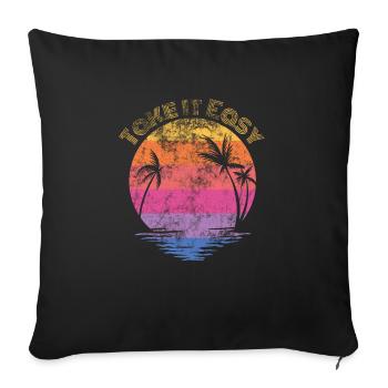 Cooles Retro Design Sommer Strand Palmen Summer - Sofakissenbezug 45 x 45 cm - Schwarz - Vorne