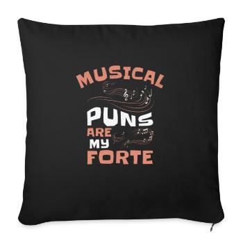 Musique Forte Jeu de mots musical Musiciens - Housse de coussin décorative 45 x 45 cm - noir - Devant