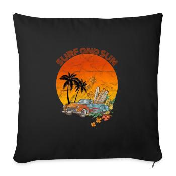 Cool Retro Design Summer Beach Palms Summer - Housse de coussin décorative 45 x 45 cm - noir - Devant