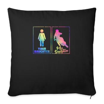 Lustiges Motocross Mama Papa Eltern Deine Tochter - Sofakissenbezug 45 x 45 cm - Schwarz - Vorne