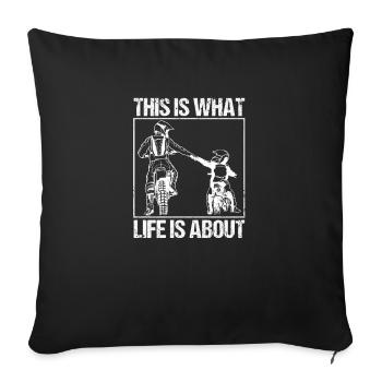 Dirt Bike Motocross Enduro Biker This is what it looks like - Sofa pillowcase 17,3'' x 17,3'' (45 x 45 cm) - black - Front