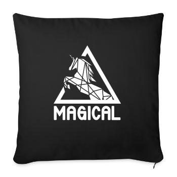 Magical Awesome Unicorn T-Shirt Present Gift - Sofa pillowcase 17,3'' x 17,3'' (45 x 45 cm) - black - Front