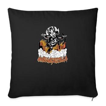 Wienerzilla - Hundeliebhaber - Sofakissenbezug 45 x 45 cm - Schwarz - Vorne