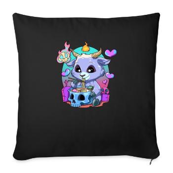 Baby Baphomet - Pastell Goth Ramen Baphomet - - Sofakissenbezug 45 x 45 cm - Schwarz - Vorne